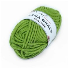 Пряжа для вязания из Троицка Lana Grace Grande 100гр. 65м. (25% мериносовая шерсть, 75% акрил супер софт ) (1550 аспарагус), 5 мотков Троицкая камвольная фабрика