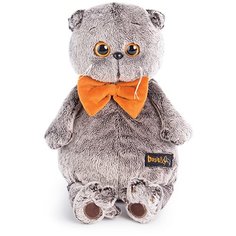 Мягкая игрушка Basik&Co Кот Басик в рыжем бархатном банте, 22 см 22 см