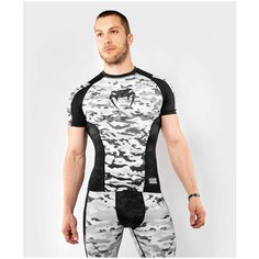 Рашгард мужской компрессионный Venum Defender Short Sleeve Rashguard - Urban Camo белый полиэстер цвет белый размер M