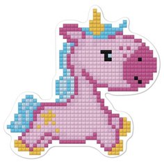 Алмазная мозаика магнит "Единорожка", 8x9 см ФРЕЯ