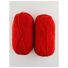 Пряжа Подмосковная 100 гр, 250 м (2 мотка), пряжа из троицка, 1440 алый Троицкая камвольная фабрика