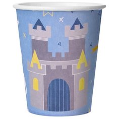 Дон Баллон Набор одноразовых бумажных стаканов Дракон и рыцарь, 250 мл, 6 шт., голубой