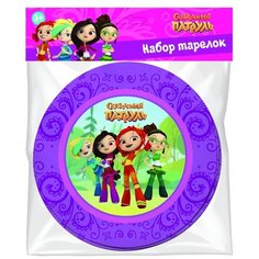 ND Play Тарелки одноразовые Сказочный патруль бумажные, 18 см, 6 шт., фиолетовый