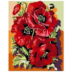 Картина по номерам "Королевские маки" (мини-раскраска), 13x16.5 см Артвентура