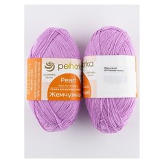 Пряжа Пехорка Жемчужная 2шт, 50 % хлопок, 50 % вискоза, 100 г, 425 м, 2 шт., 029 розовая сирень