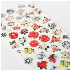 Наклейки для ногтей Flowers, 10 × 16,5 см 4624718 Арт Узор