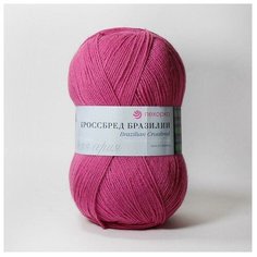 Пряжа Пехорка Кроссбред Бразилии, 50 % мериносовая шерсть, 50 % акрил, 100 г, 500 м, 5 шт., 439 малиновый