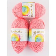 Пряжа "Детская новинка" (3 мотка), 50г 200м, пехорка, 324- Св. азалия