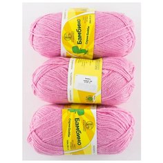 Пряжа "Бамбино" 50 г, 150 м (3 мотка), камтекс, розовый