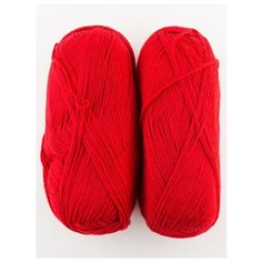 Пряжа "Белорусская" 100 г, 300 м (2 мотка), камтекс, красный