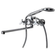 Смеситель для ванны и умывальника 1/2 кер ESKO ZH31 "Zurich" с аксессуарами ХРОМ+ ершик "лагуна" ЕСКО