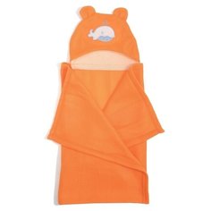 Покрывало с капюшоном и ушами, флис цв оранж, аппликация Кит 70х100 см Карамель