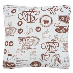 Подушка декоративная Guten Morgen Кофе 40х40 см белый/коричневый