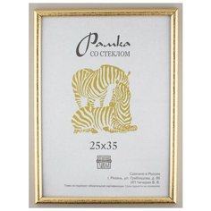 Рамка пластик 25х35см, ZEBRA, 509 золотистый Зебра