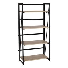 Стеллаж на металлокаркасе BRABIX "LOFT SH-001", 600х300х1250 мм, складной, цвет дуб натуральный, 641230