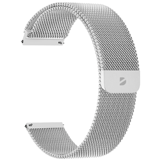 Универсальный ремешок для часов 20 мм, обхват запястья 150-230 мм, нержавеющая сталь, серебристый Deppa