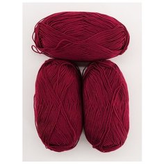 Пряжа "Рукодельная" 50г, 175м (3 мотка)., Пехорский текстиль, 07-Бордо Пехорка