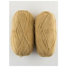 Пряжа "Бисерная" 100г 450м (2 мотка), пехорка, 124- Песочный