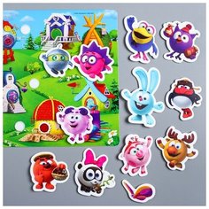 Развивающая игра на липучках, конструктор «Веселые липучки. Кто где живет?», смешарики Сима ленд