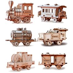 Деревянный конструктор UNIWOOD Набор "Поезд"