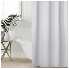 Штора для ванной комнаты SAVANNA «Классика», с люверсами, 180×180 см, полиэстер, цвет белый