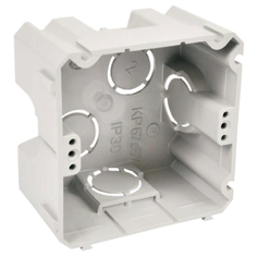 Подрозетник (приборная коробка) квадратной формы, увеличенный монтажной объем, размер 71 х 71 х 42 мм, цвет серый, комплект 10 шт. Kopos