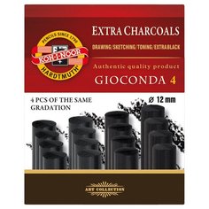 Уголь Уголь для рисования Koh- I- Noor "8694" 4шт 2B, O12мм, 75мм, картон. упаковка