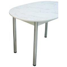 EVITA Стол обеденный нераскладной Европа,мрамор белый/ 110х70/ Хромированные ножки/Стол на кухню