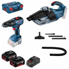 Шуруповерт аккумуляторный BOSCH GSB 18V-50 2х5.0 Ач + пылесос GAS 18V-1 (без АКБ и ЗУ) (0615990M44)