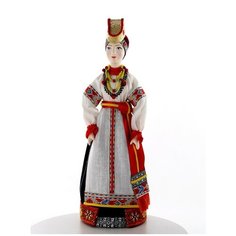 Кукла фарфоровая в женском костюме Воронежской губернии Потешный промысел