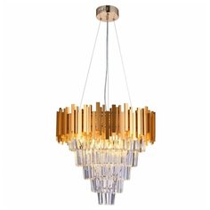 Подвесная люстра хрустальная BELLEZZA 81427/12C GOLD Natali Kovaltseva