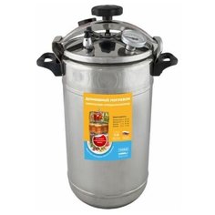 Автоклав Домашний погребок / На 22 литра / С термометром / С манометром / Из нержавеющей стали