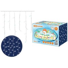 Гирлянда светодиодная "Занавес" 2х3м, 600LED, 6500К, бел. шнур, посл. подкл, IP65, 250 В, TDM