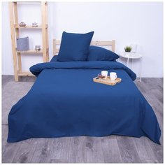 Постельное белье 1.5 спальное из поплина, Вселенная текстиля, цвет Индиго