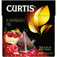 Чай черный в пирамидках CURTIS "Raspberry Pie" 20 пирамидок, с ароматом малинового десерта, кусочками малины и лепестками цветов, среднелистовой