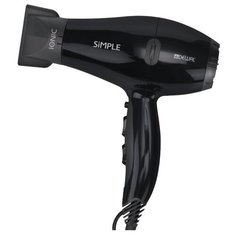 Фен DEWAL SIMPLE, черный, вес 550гр, размер 17см, 2000 Вт, ионизация, 2 нас, провод 3м 03-104 Black