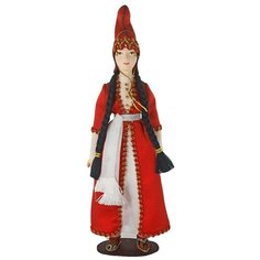 Кукла коллекционная фарфоровая в женском костюме Ингуши. Потешный промысел