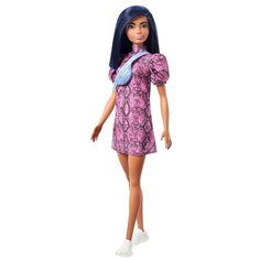 Кукла Barbie Игра с модой Fashionistas 143 розовое платье и синие волосы GXY99