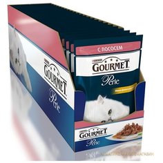Влажный корм Gourmet (Гурме) Perle Mini Fillets для кошек Лосось Кусочки в Подливке 85г*24шт