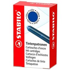 Картридж для перьевой ручки, 6 штук, синие чернила Stabilo