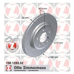 Тормозной диск Zimmermann 150.1295.52 для BMW 3 серия E46