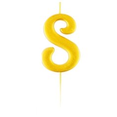 Свеча для торта с держателем MESHU "Цифра 8", 5,2см, золотая