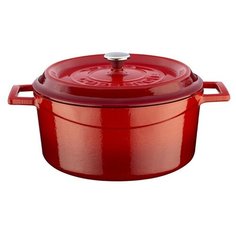 Эмалированная чугунная кастрюля 24 см. 4,49 л. красная Lava LV Y TC 24 K2 R