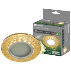 Светильник встраиваемый СВ 03-11 MR16 50Вт G5.3 LED подсветка 3 Вт золото/хром TDM