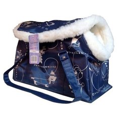 DOGMAN сумка-переноска модельная № 8М, зима, иск. мех, василёк, 38 х 18 х 25 см (1 шт)