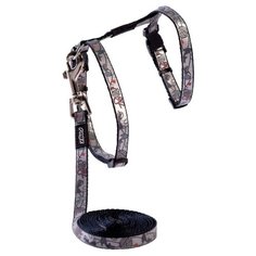 Комплект Rogz ReflectoCat S CLJ40 (поводок + шлейка) черный