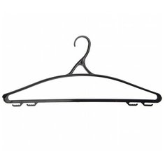Вешалка-плечики Idea, пластик, перекладина, 43см (р.48-50), черный, 50 шт.