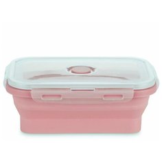 Ланч-бокс складной, контейнер для пищи, 370 мл., розовый Casalinga