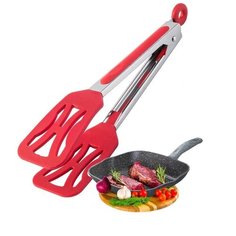 Кухонные щипцы с фиксатором, силиконовые, длина 33 см, красный Casalinghi