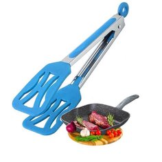 Кухонные щипцы с фиксатором, силиконовые, длина 33 см, голубой Casalinghi